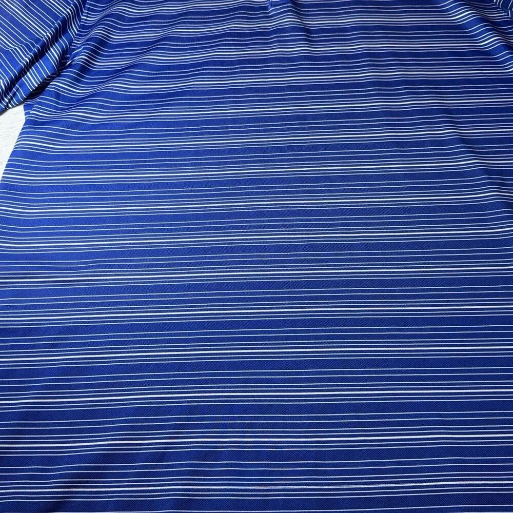 Nike Golf Dri-FIT Mens Polo Shirt XXL Blue/White Striped Short Sleeve Polyester